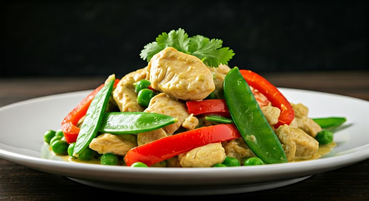 Thai Green Curry Chicken Stir-Fry recipe - Thai medium difficulty dish