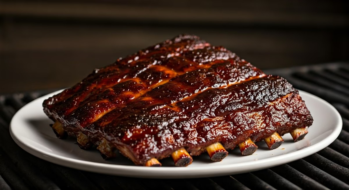 Smoky Maple BBQ Ribs Slow Cooked on the Grill Recipe @ TotallyChefs