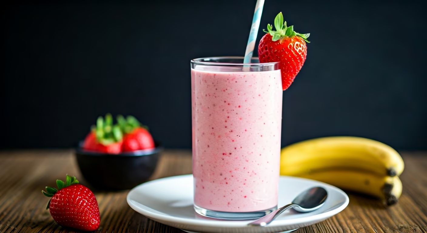 Creamy Strawberry Bliss Smoothie recipe - Other easy difficulty in Healthy Meals, Beverages, Quick & Easy category