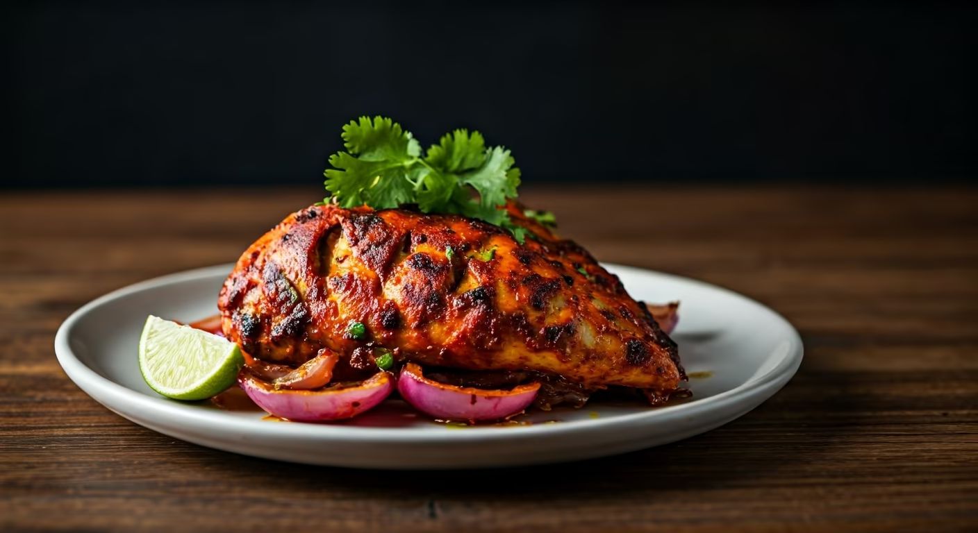 Spicy Mango Tandoori Chicken recipe - Indian medium difficulty in Main Dishes, Grilling, Comfort Food category