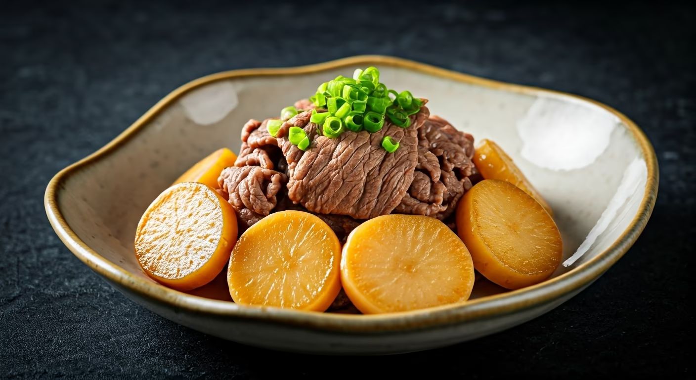 Sukiyaki-Style Beef and Sautéed Japanese Yam recipe - Japanese medium difficulty in Main Dishes, Ethnic Dishes, Comfort Food category