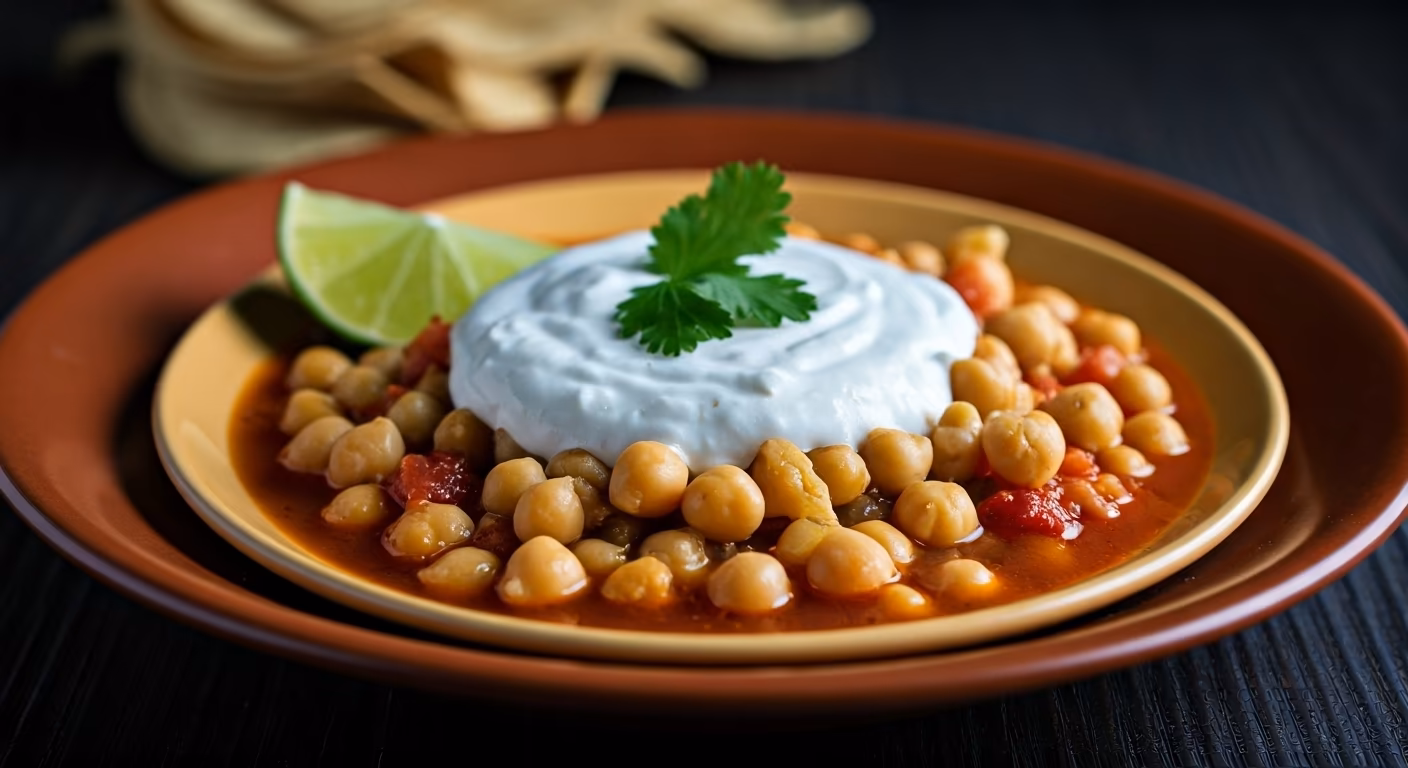 Spicy Chickpea Tortilla Soup recipe - Mexican medium difficulty in Vegetarian, Comfort Food category