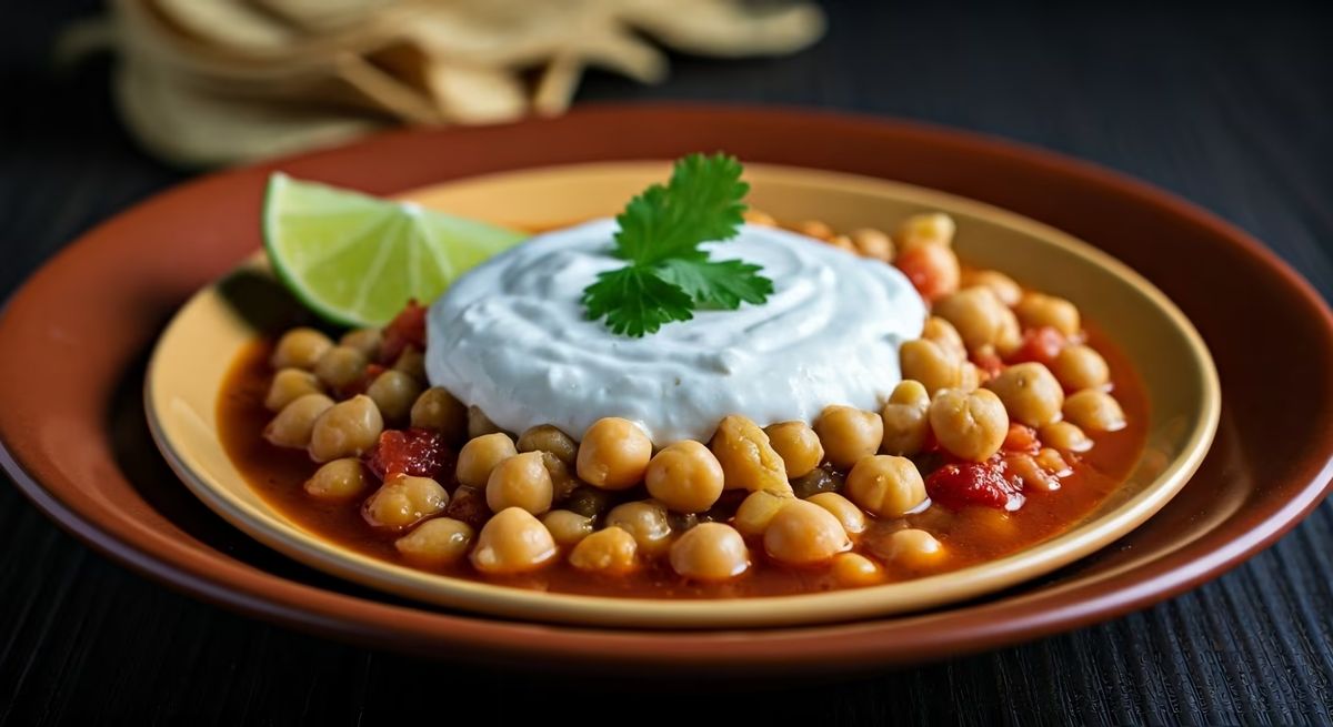 Spicy Chickpea Tortilla Soup recipe - Mexican medium difficulty dish