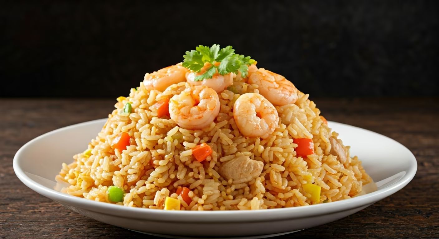 Three Delights Chinese Fried Rice recipe - Chinese medium difficulty in Main Dishes, Comfort Food category