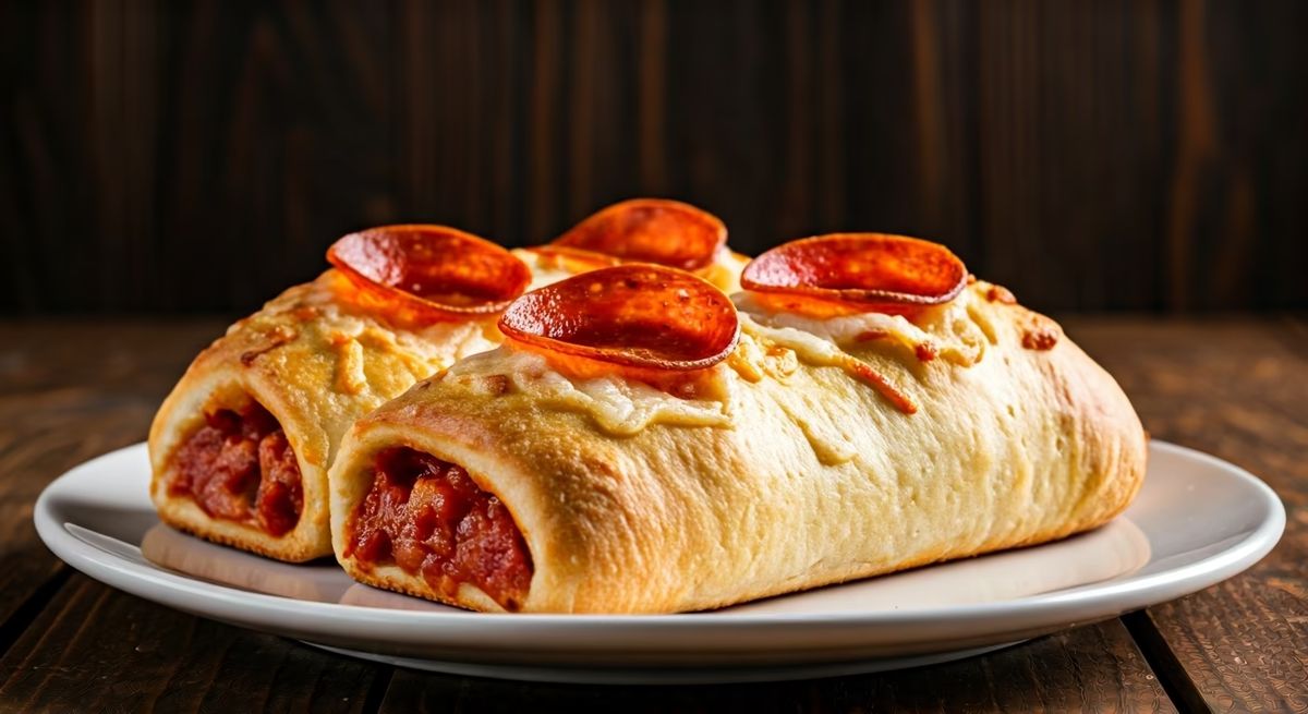 Cheesy Pepperoni Pizza Stromboli recipe - Italian medium difficulty dish