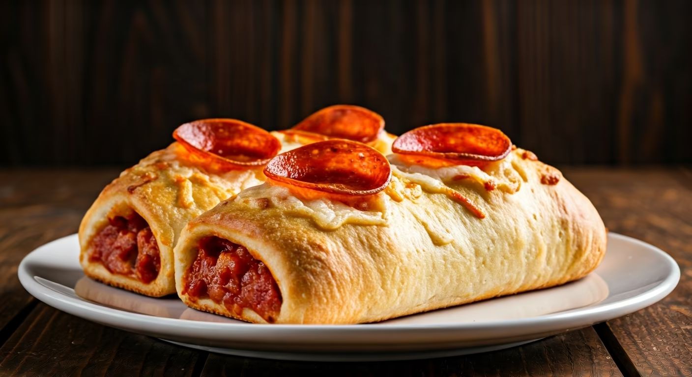 Cheesy Pepperoni Pizza Stromboli recipe - Italian medium difficulty in Main Dishes, Comfort Food, Pizza category