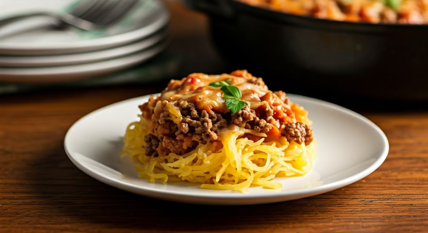 Cheesy Spaghetti Squash Casserole recipe - Italian medium difficulty in Main Dishes, Healthy Meals, Comfort Food category