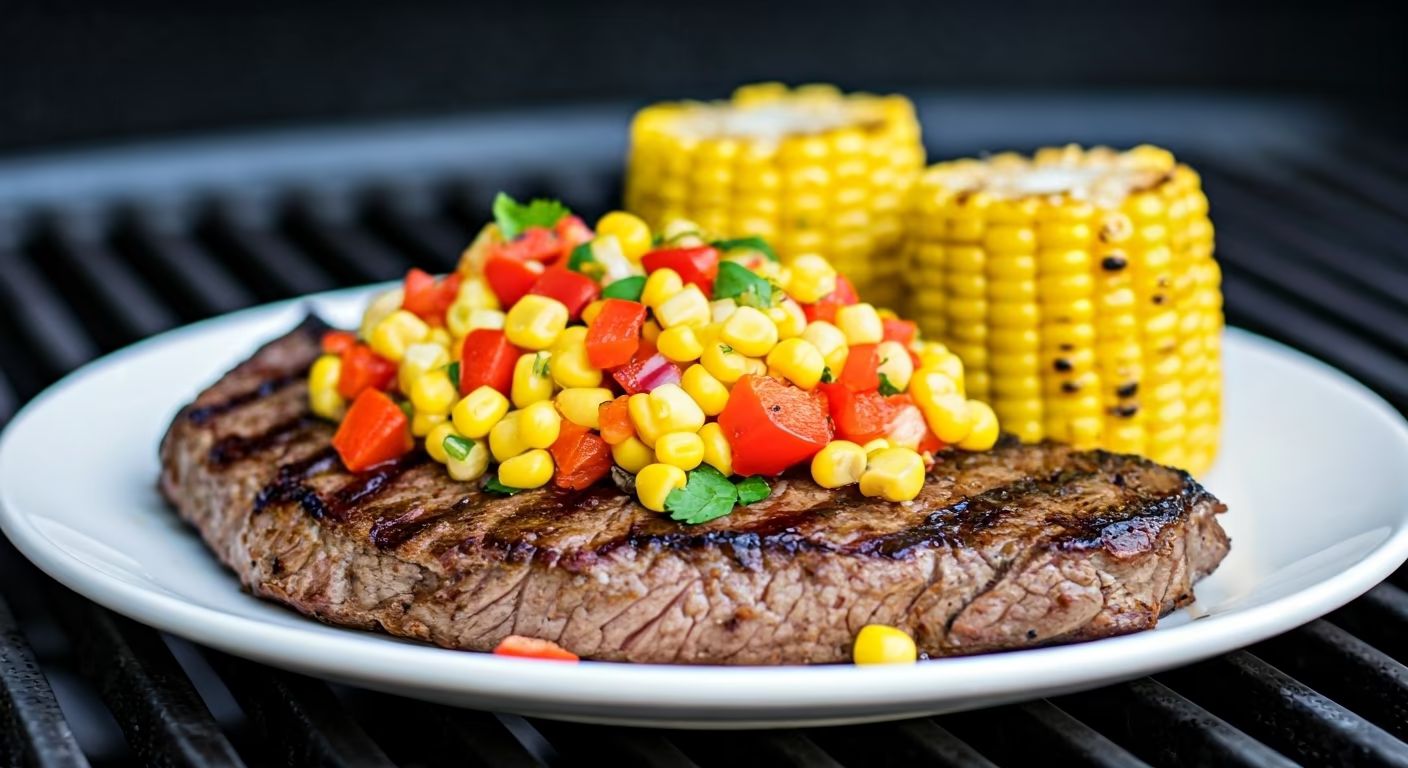 Grilled Flank Steak with Grilled Corn Salsa recipe - delicious medium difficulty in Grilling, Comfort Food category
