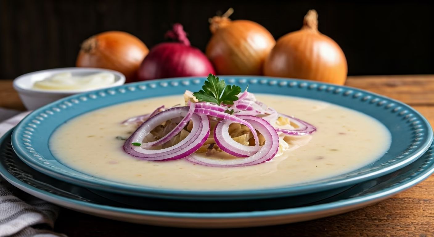 Cream of Seven Onion Soup recipe - delicious medium difficulty in Vegetarian, Comfort Food category