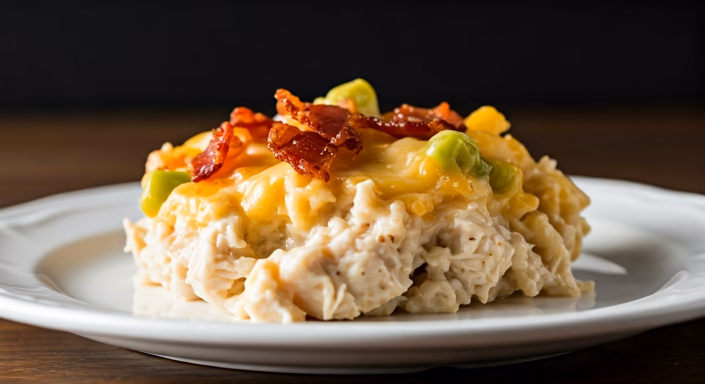 Savory Bacon Ranch Chicken Casserole recipe - delicious medium difficulty in Comfort Food, Casseroles category