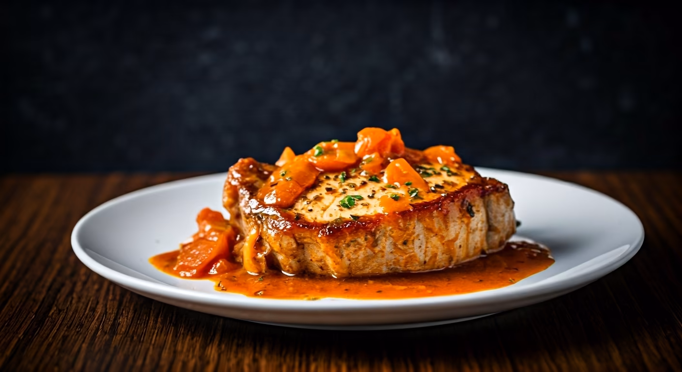Savory Pork Chops with Tomato Gravy recipe - Other medium difficulty in Main Dishes, Comfort Food category