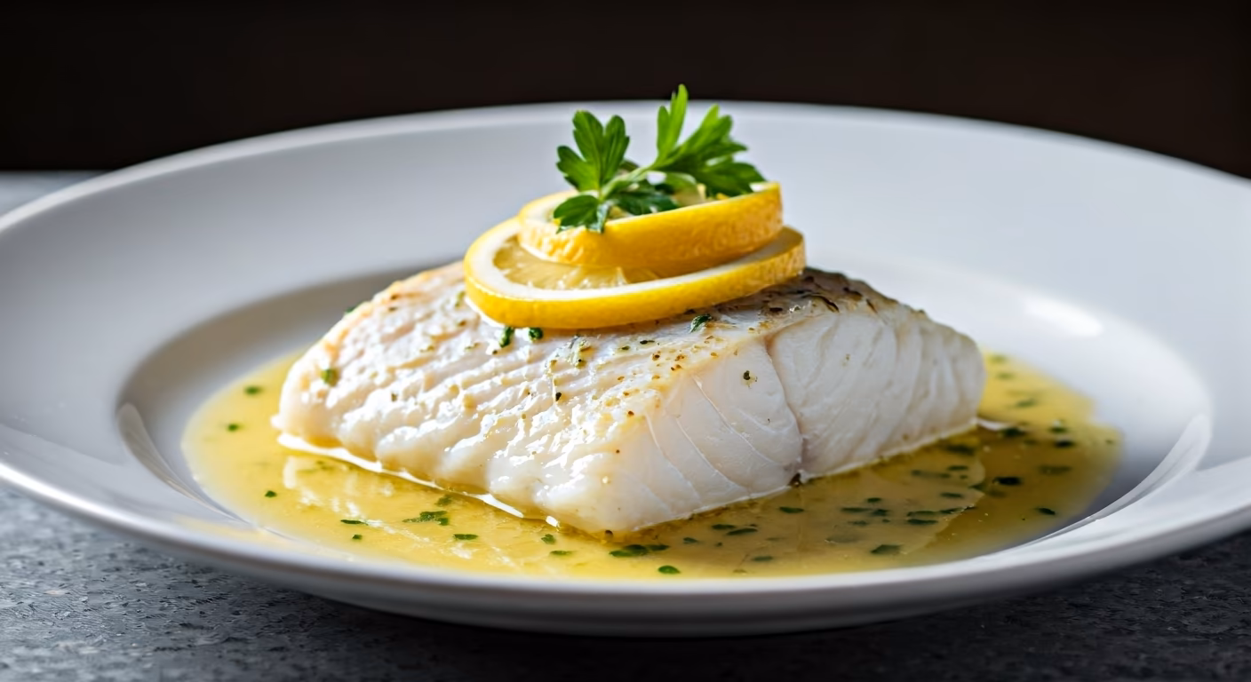 Butter-Poached Cod with Citrus Beurre Blanc recipe - French medium difficulty in Seafood category