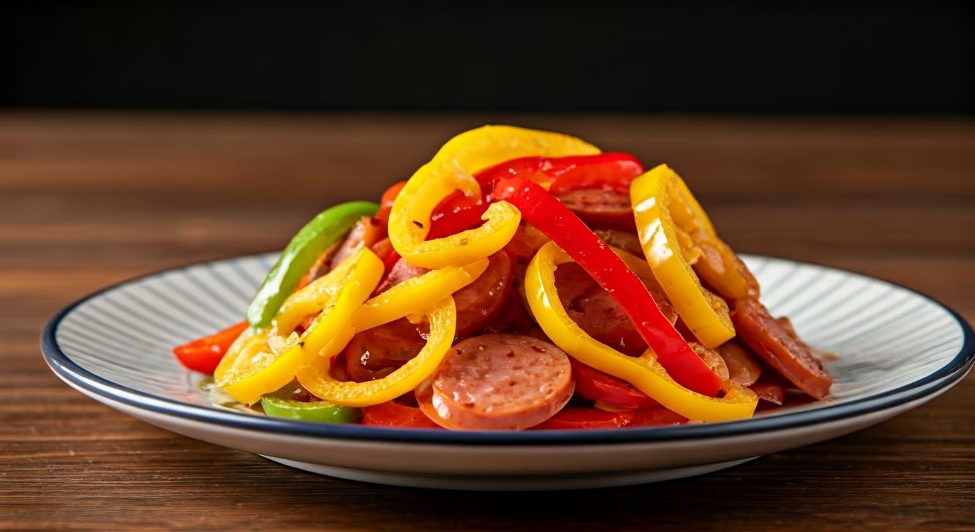 Bell Pepper and Bologna Stir-Fry recipe - Other easy difficulty in Main Dishes, Comfort Food, Stir-Fried category