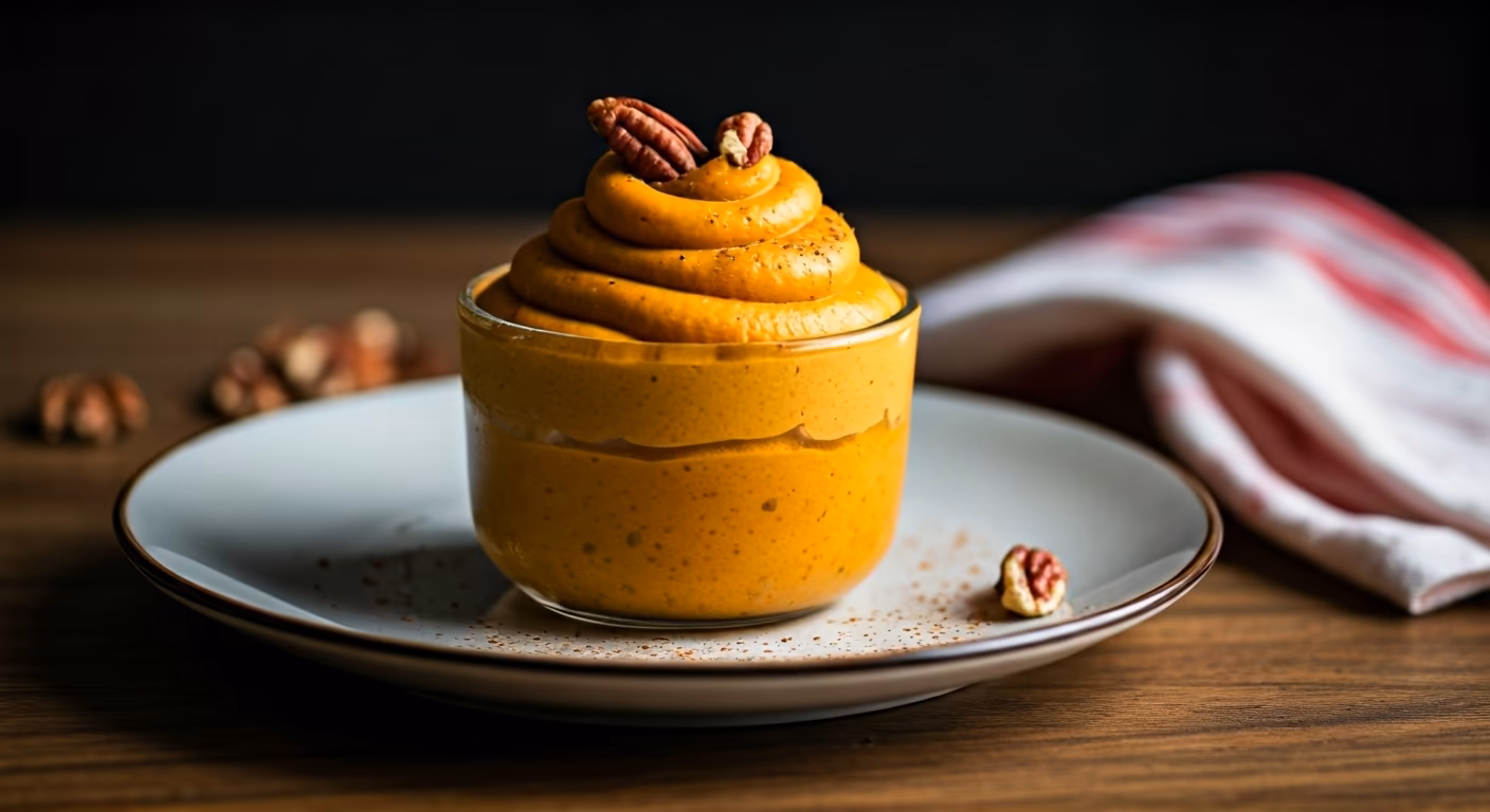 Pumpkin Mousse Parfait with Caramelized Pecans recipe - delicious medium difficulty in Seasonal Recipes, Holiday Sweets, Desserts category