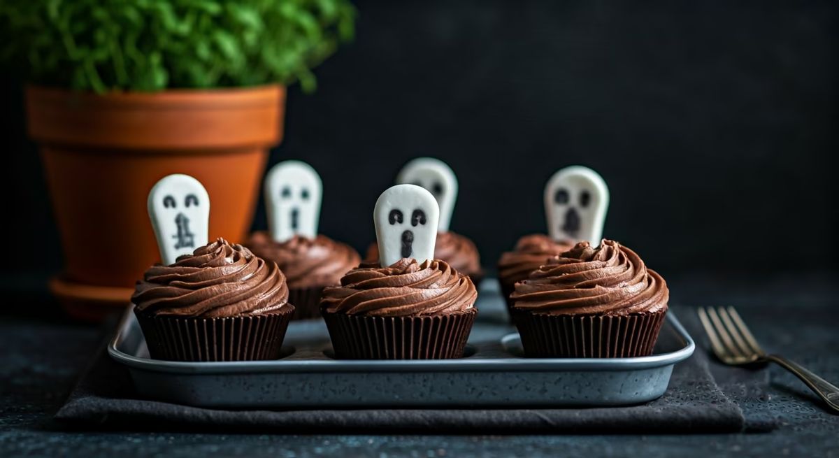 Haunted Graveyard Chocolate Mousse Cups recipe - American easy difficulty dish