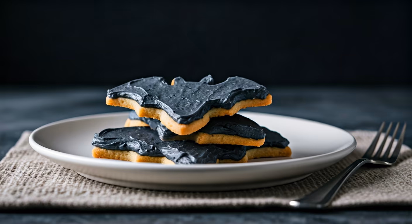 Sugar Cookie Bats with Black Frosting recipe - American medium difficulty in Holiday Sweets, Desserts, Baking category