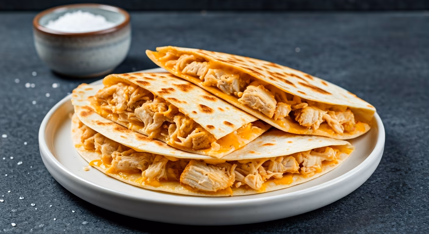 Leftover Fried Chicken Quesadillas recipe - delicious easy difficulty in Quick & Easy, Dinner category