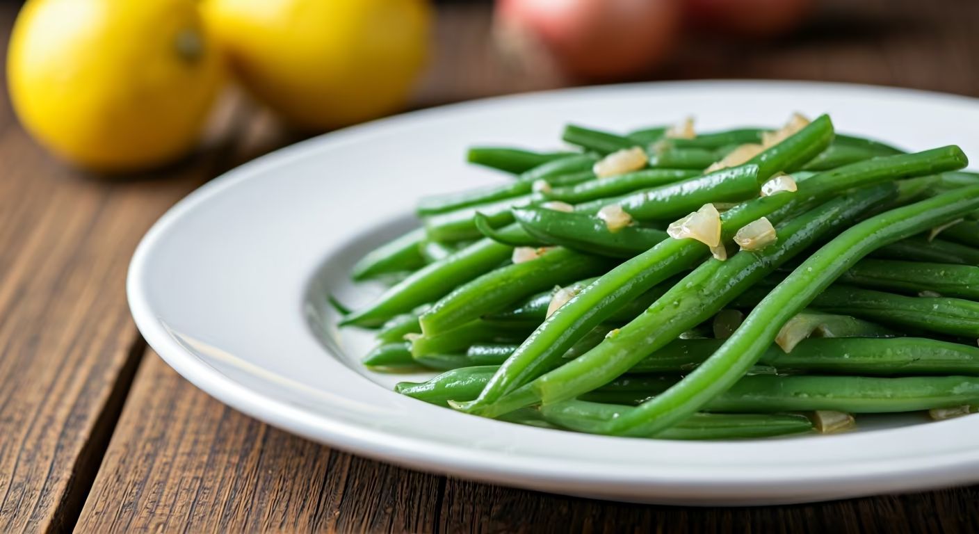 Green Beans with Lemon and Shallots recipe - delicious easy difficulty in Vegetarian category