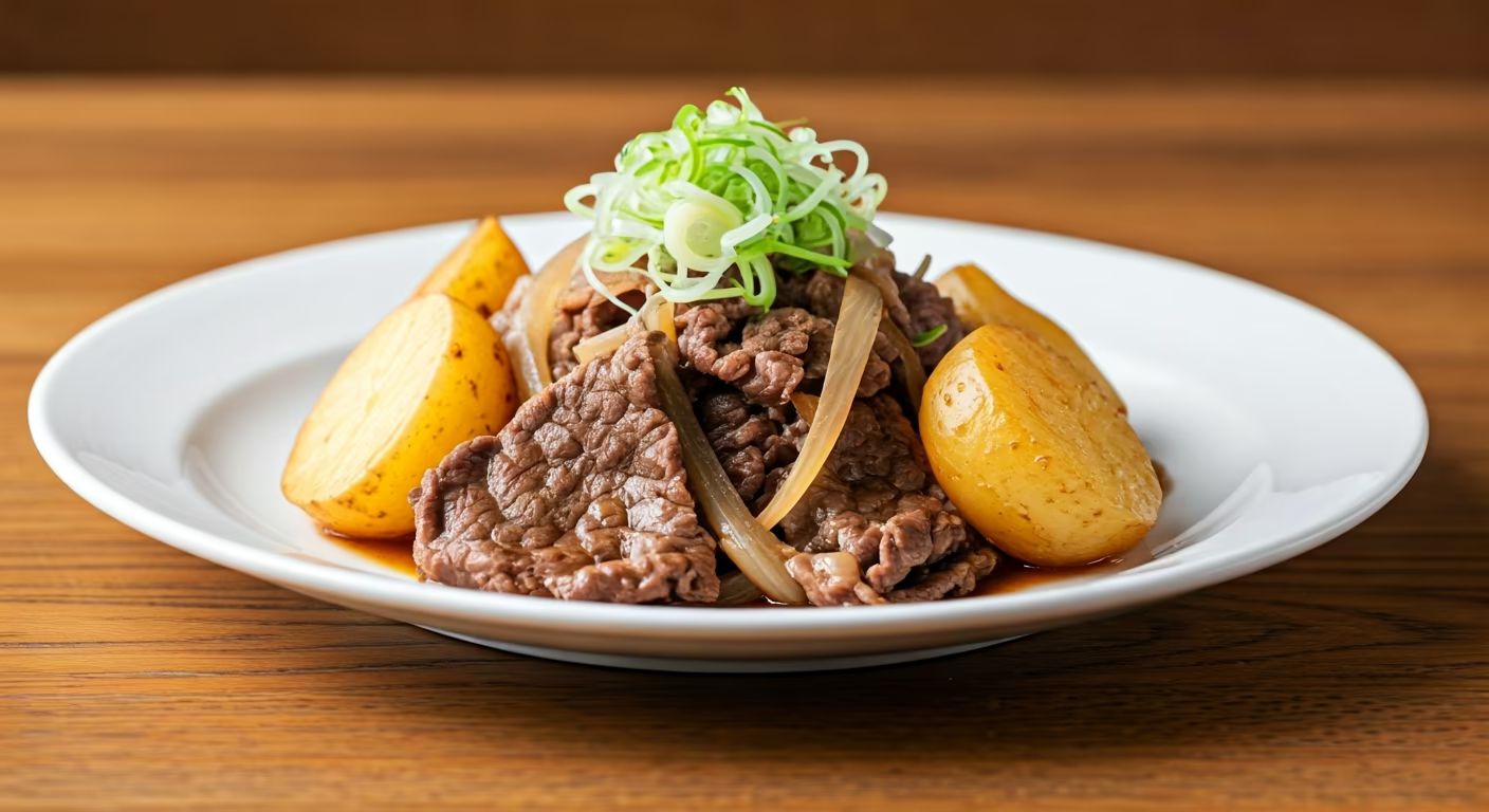 Nikujaga recipe - delicious medium difficulty in Desserts, Beef category