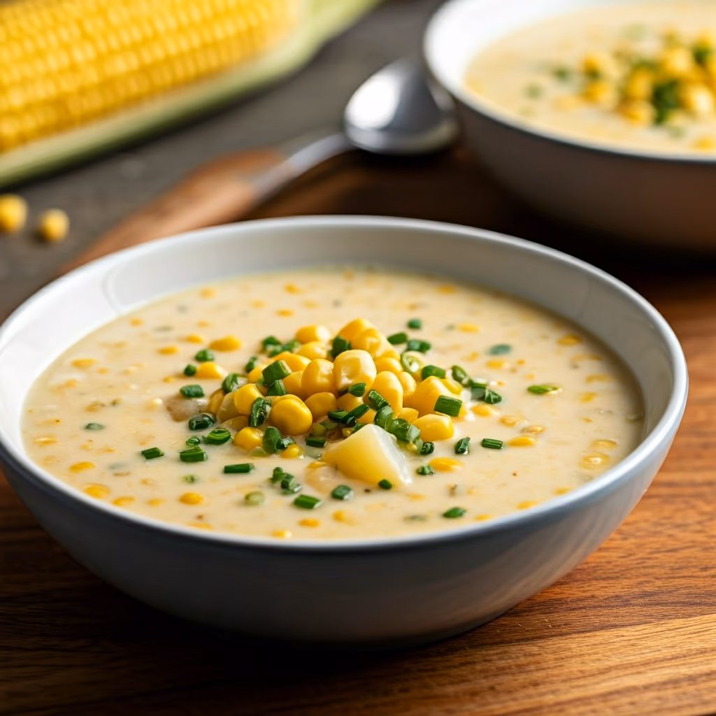 Corn Chowder Soup recipe - American medium difficulty in Vegetarian, Soups, Comfort Food category