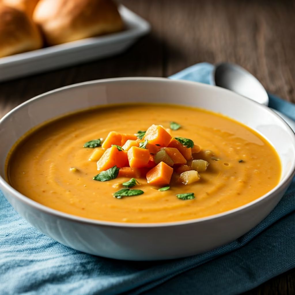 Creamy Sweet Potato Soup recipe - American easy difficulty dish