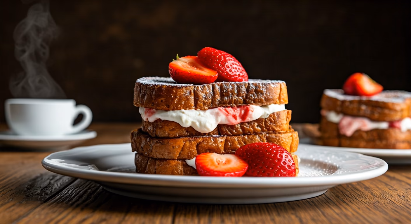 Strawberry Stuffed French Toast recipe - American medium difficulty in Brunch, Breakfast category