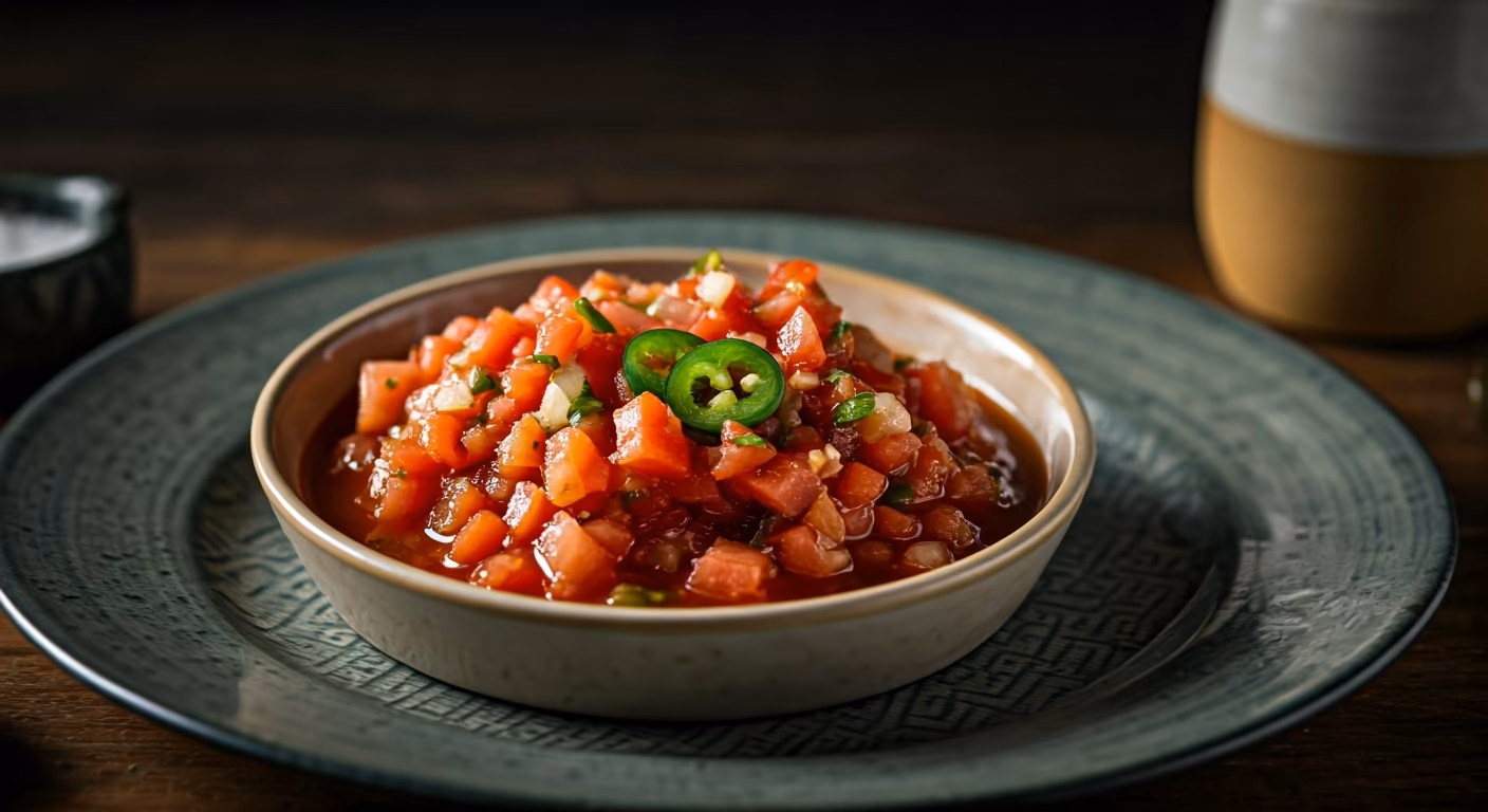 Homemade Tomato Salsa recipe - Mexican easy difficulty in Appetizers, Dips & Spreads category