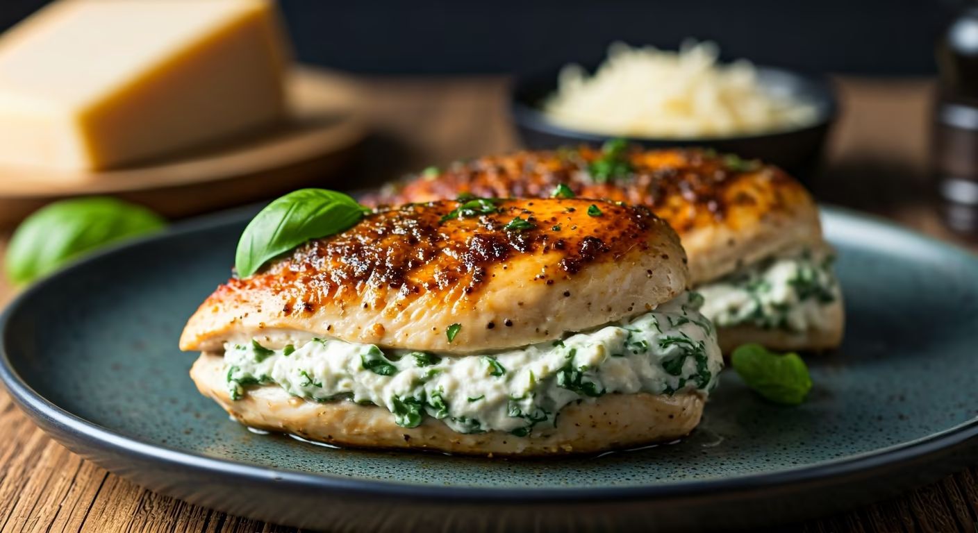 Cream Cheese Basil Stuffed Chicken recipe - Italian medium difficulty in Dinner, Main Course category