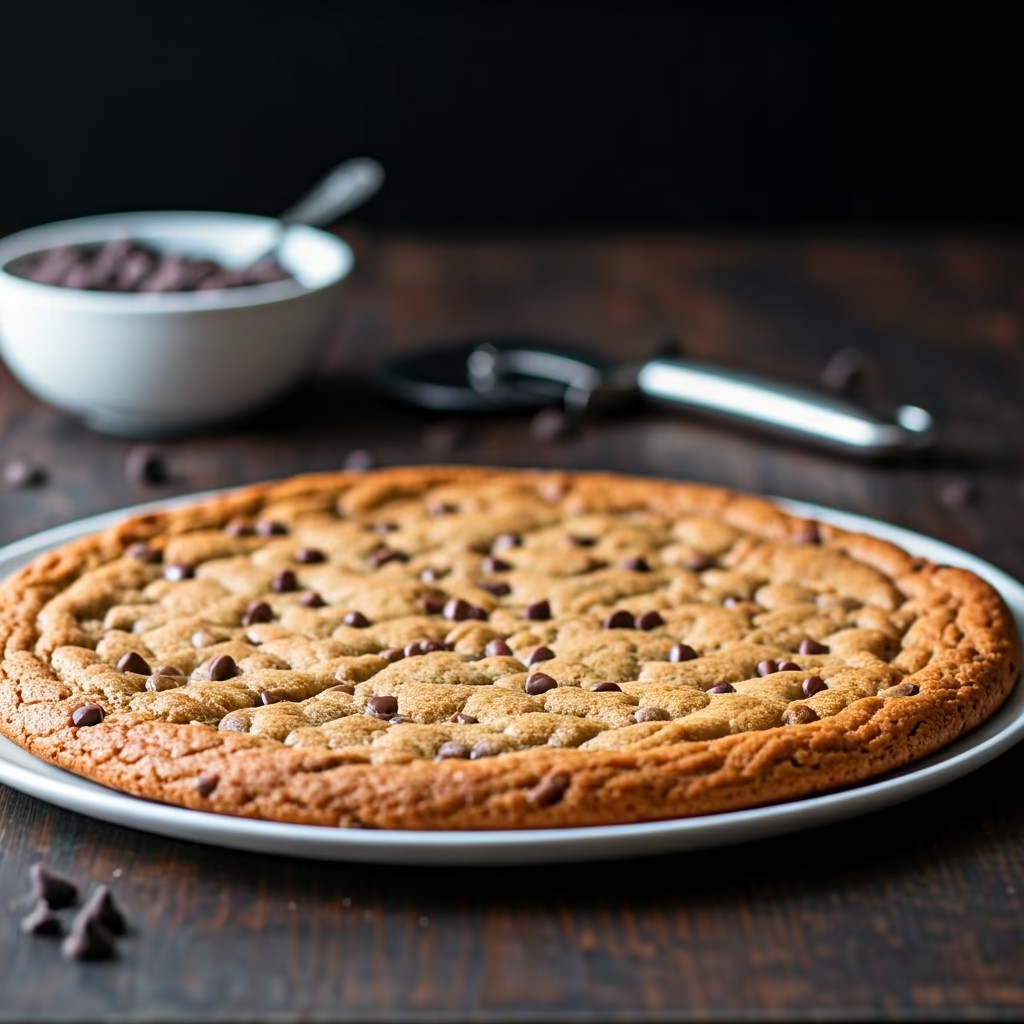 Chocolate Chip Cookie Pizza Dessert Recipe @ TotallyChefs