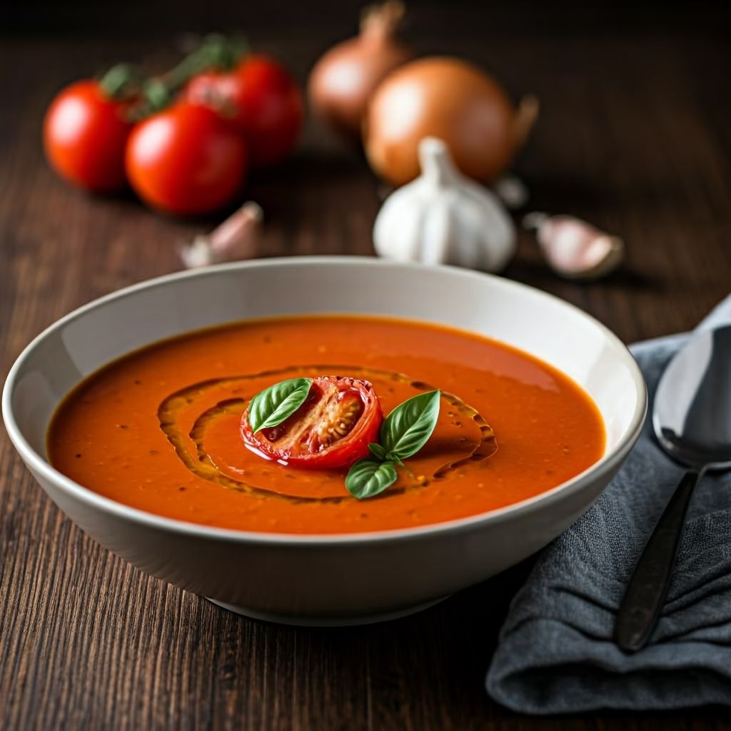 Roasted Tomato and Basil Soup recipe - Italian medium difficulty dish
