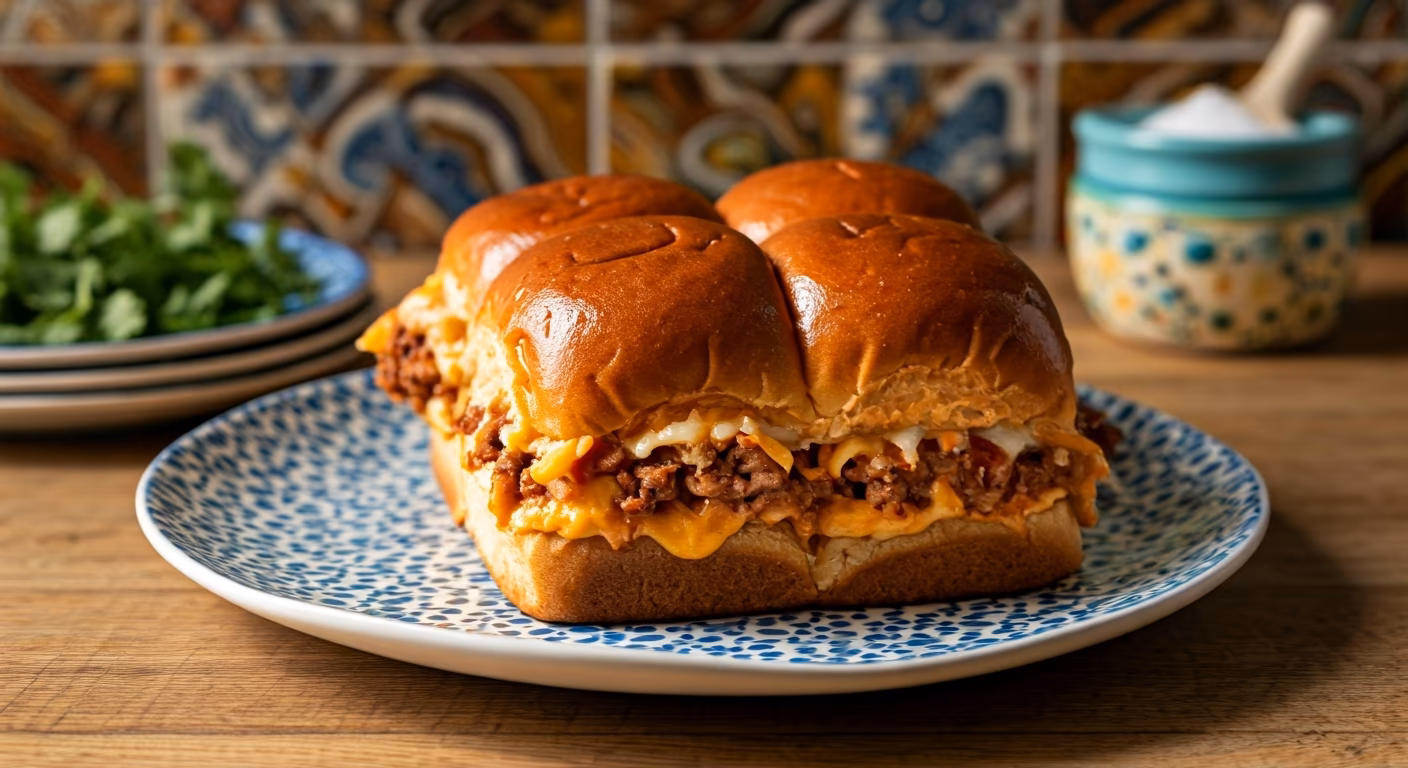 Pull-Apart Queso Sliders recipe - Mexican medium difficulty in Vegetarian, Appetizers category