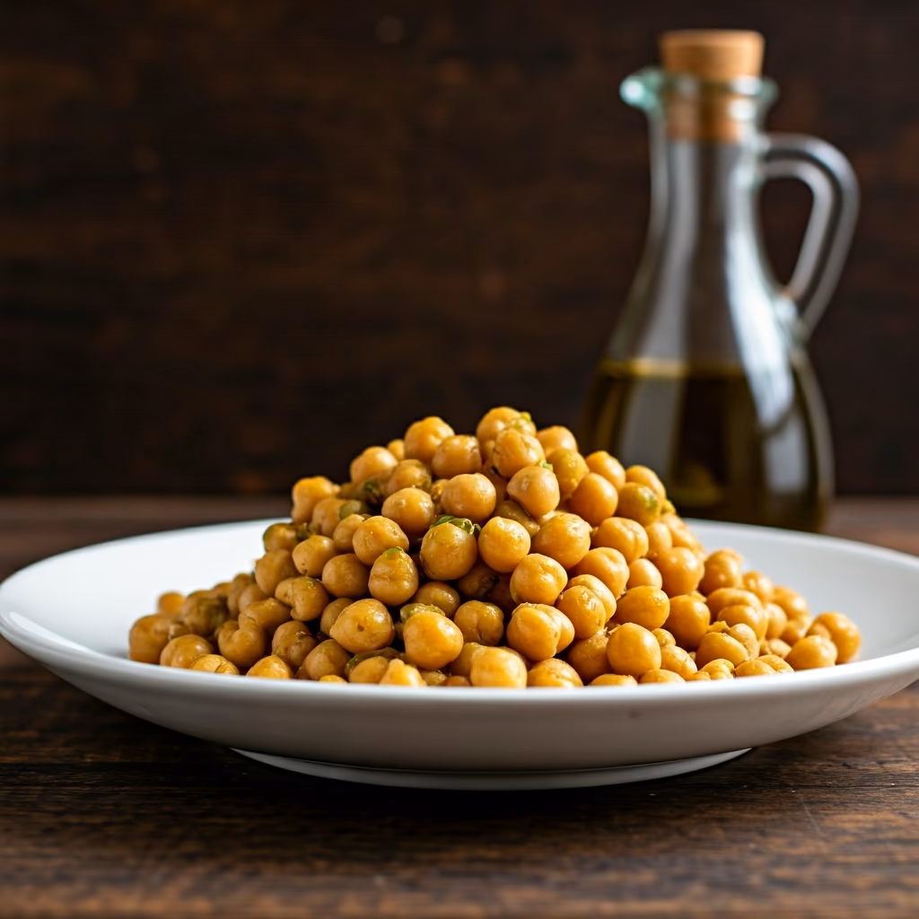 Spicy Pickle Salad with Roasted Chickpeas recipe - delicious easy difficulty in Vegan, Salads, Healthy Meals category