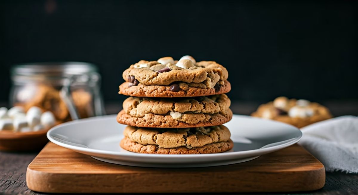 S'mores Cookies with Chocolate and Graham Crackers recipe - American easy difficulty dish