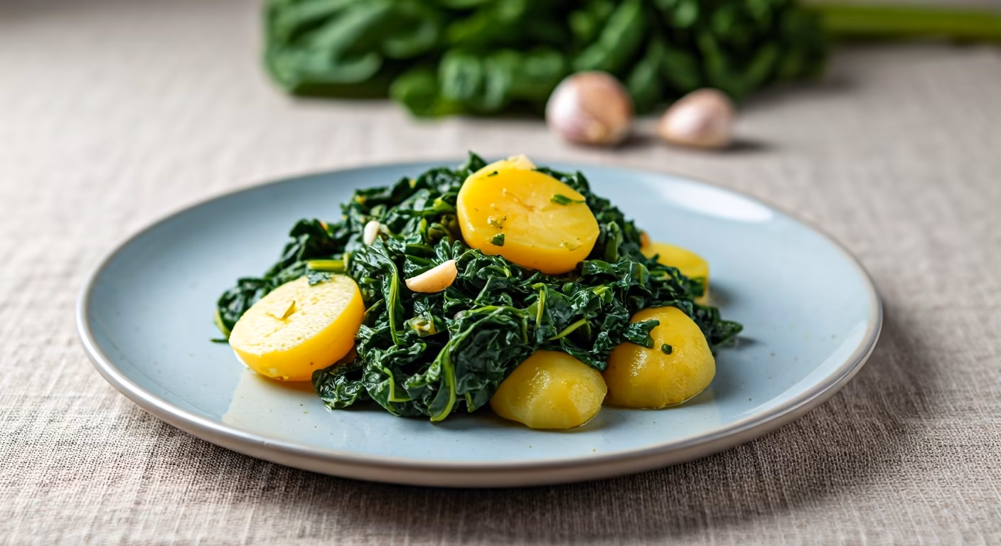 Blitva with Potatoes and Garlic recipe - Mediterranean easy difficulty in Vegetarian, Side Dishes category
