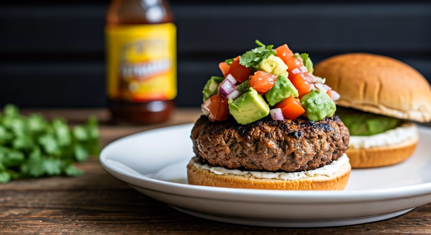 Grilled Bison Burgers with Avocado Salsa recipe - American medium difficulty in Grilling, Main Course category