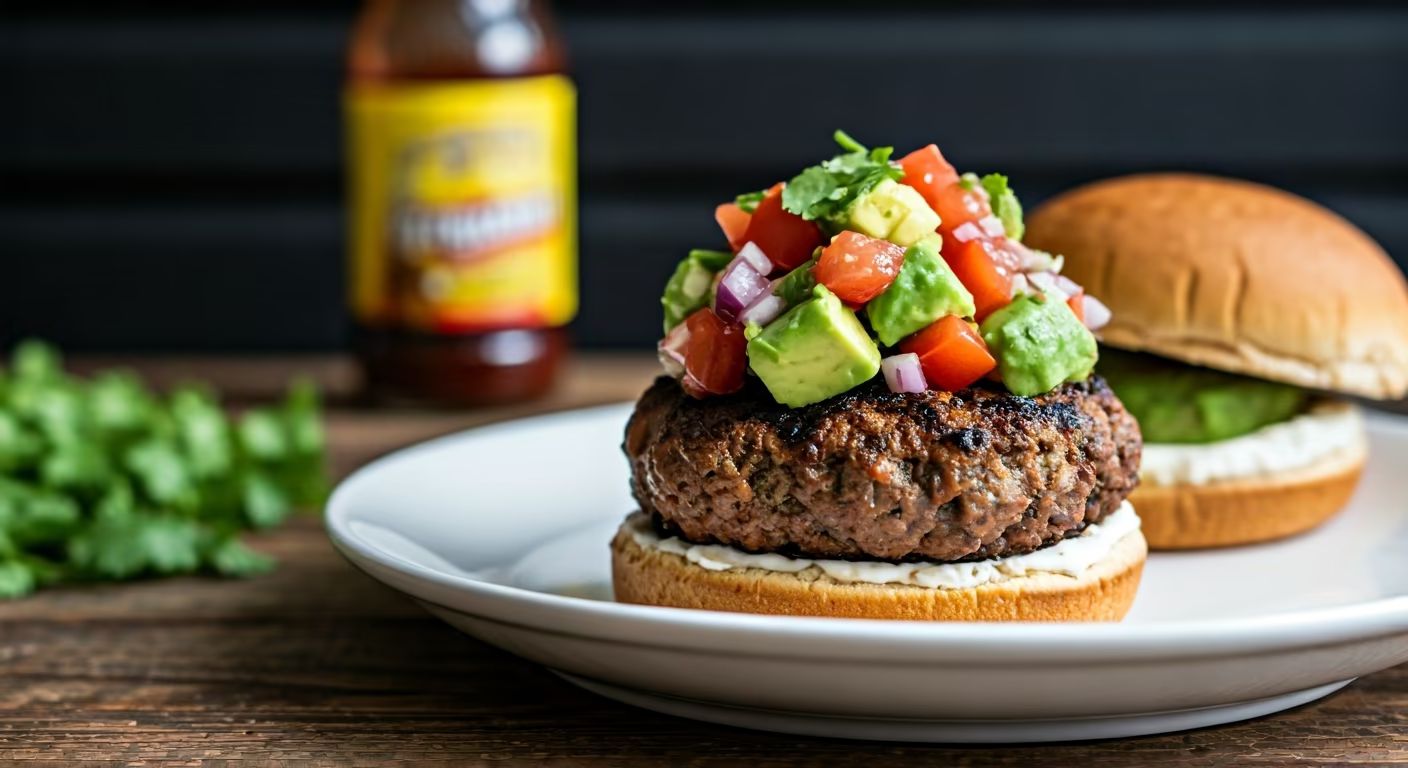 Grilled Bison Burgers with Avocado Salsa recipe - delicious medium difficulty in Grilling, Main Course category