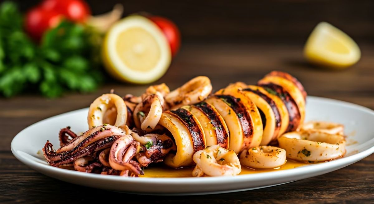 Spicy Grilled Calamari recipe - Mediterranean medium difficulty dish