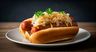 Polish Sausage Hot Dog with Sauerkraut and Mustard - Image 1