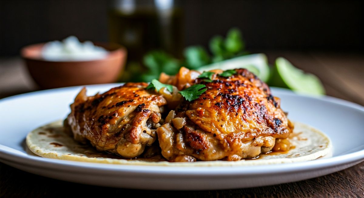 Mexican-Style Braised Chicken Tacos recipe - Mexican medium difficulty dish