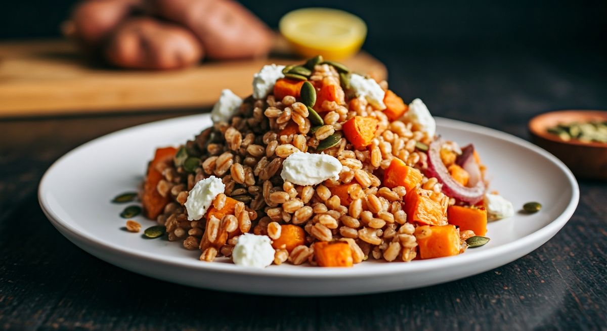 Autumn Harvest Farro Delight recipe - Mediterranean fusion medium difficulty dish
