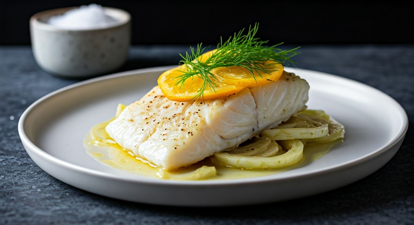 Citrus Serenade Cod with Fennel Whispers recipe - Mediterranean fusion medium difficulty in Seafood, Main Course category
